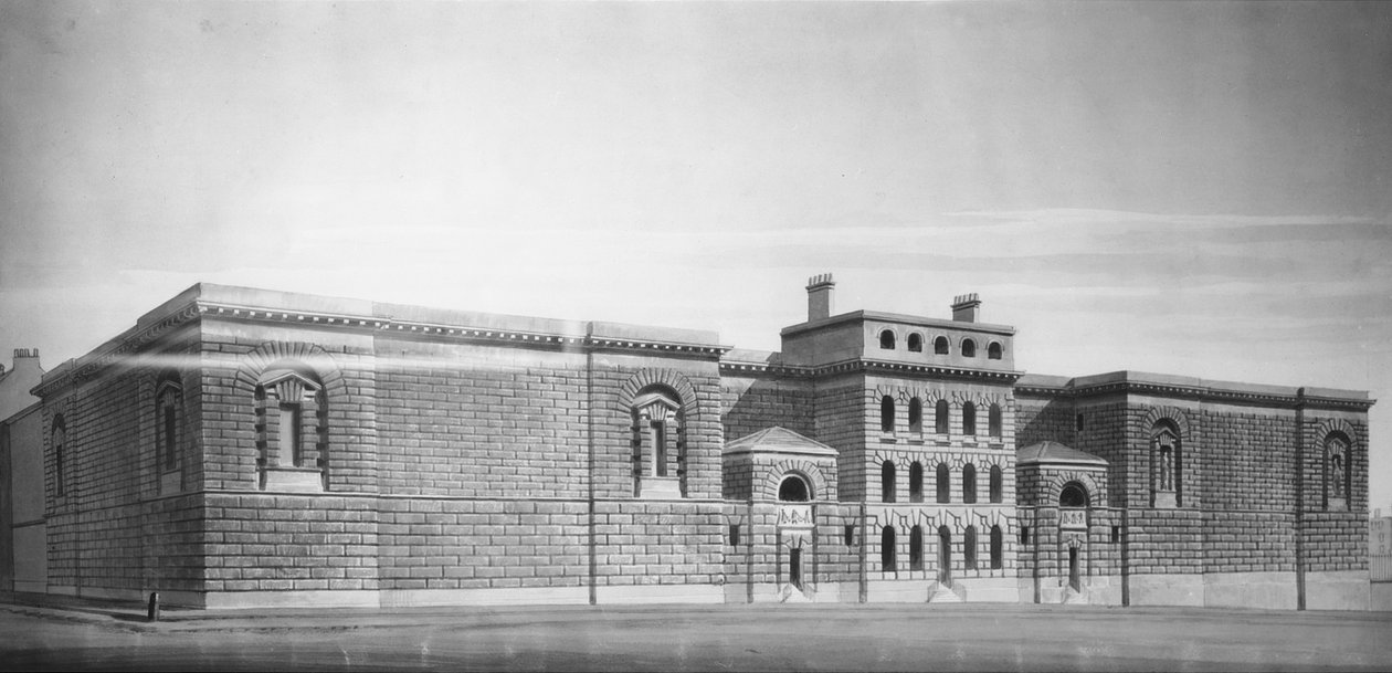 Newgate Gaol：海拔，绘图（bw负数） 作者 乔治舞蹈