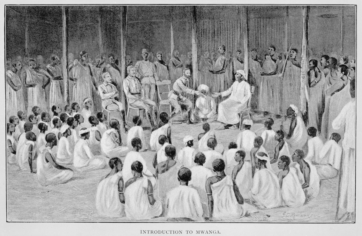 Mwanga简介，来自&39;东非帝国的崛起&39;，由Lord Frederick JD Lugard，1893年 作者 乔治·德维尔·罗兰森