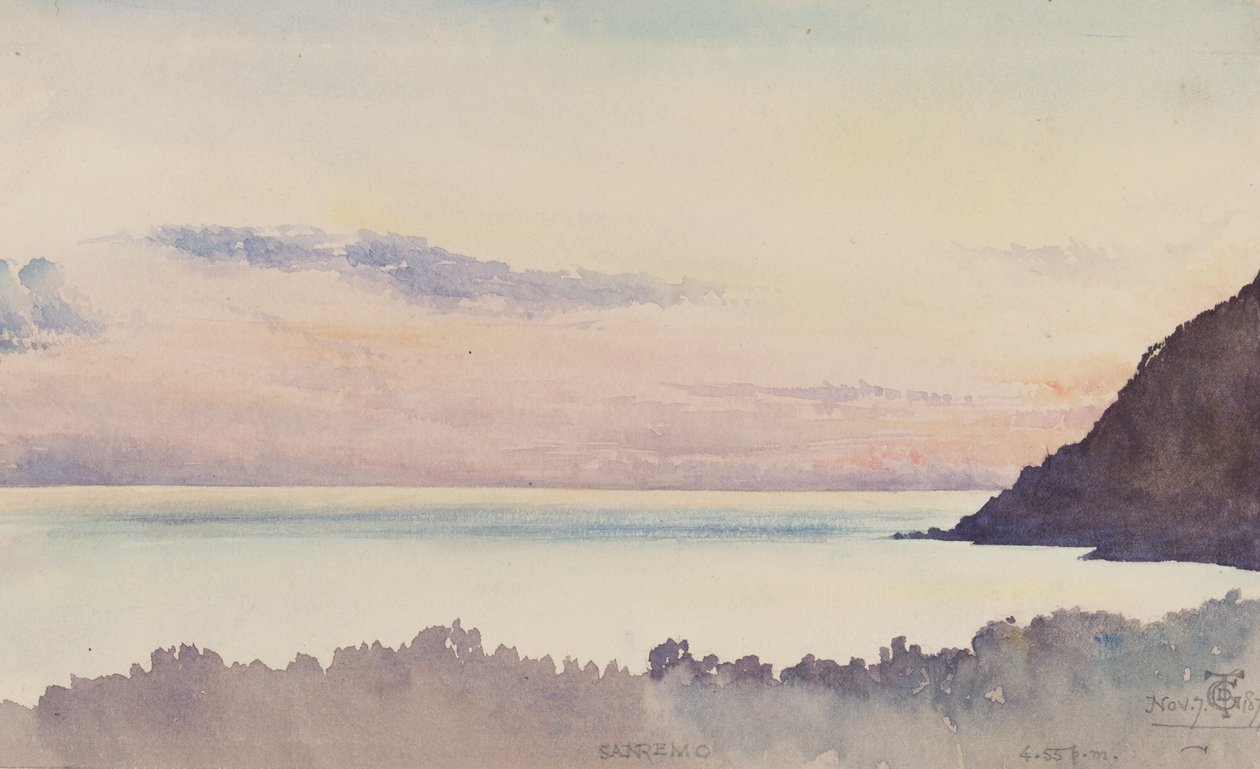 San Remo，1877年11月7日下午4点45分（纸上写着） 作者 乔治·道格拉斯·廷林