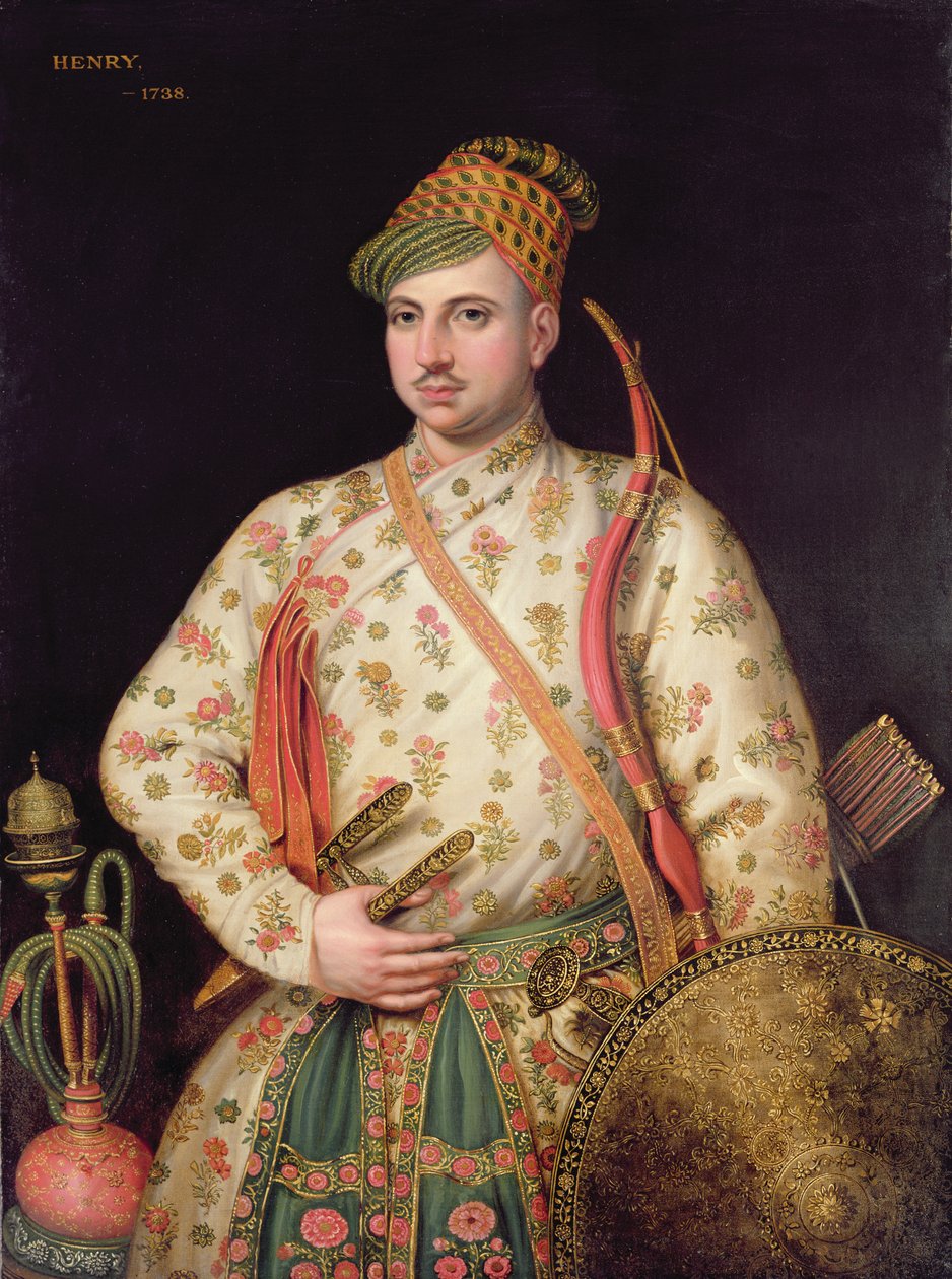 皇家大人物服装的绅士的画象，1738年 作者 乔治·纳普顿