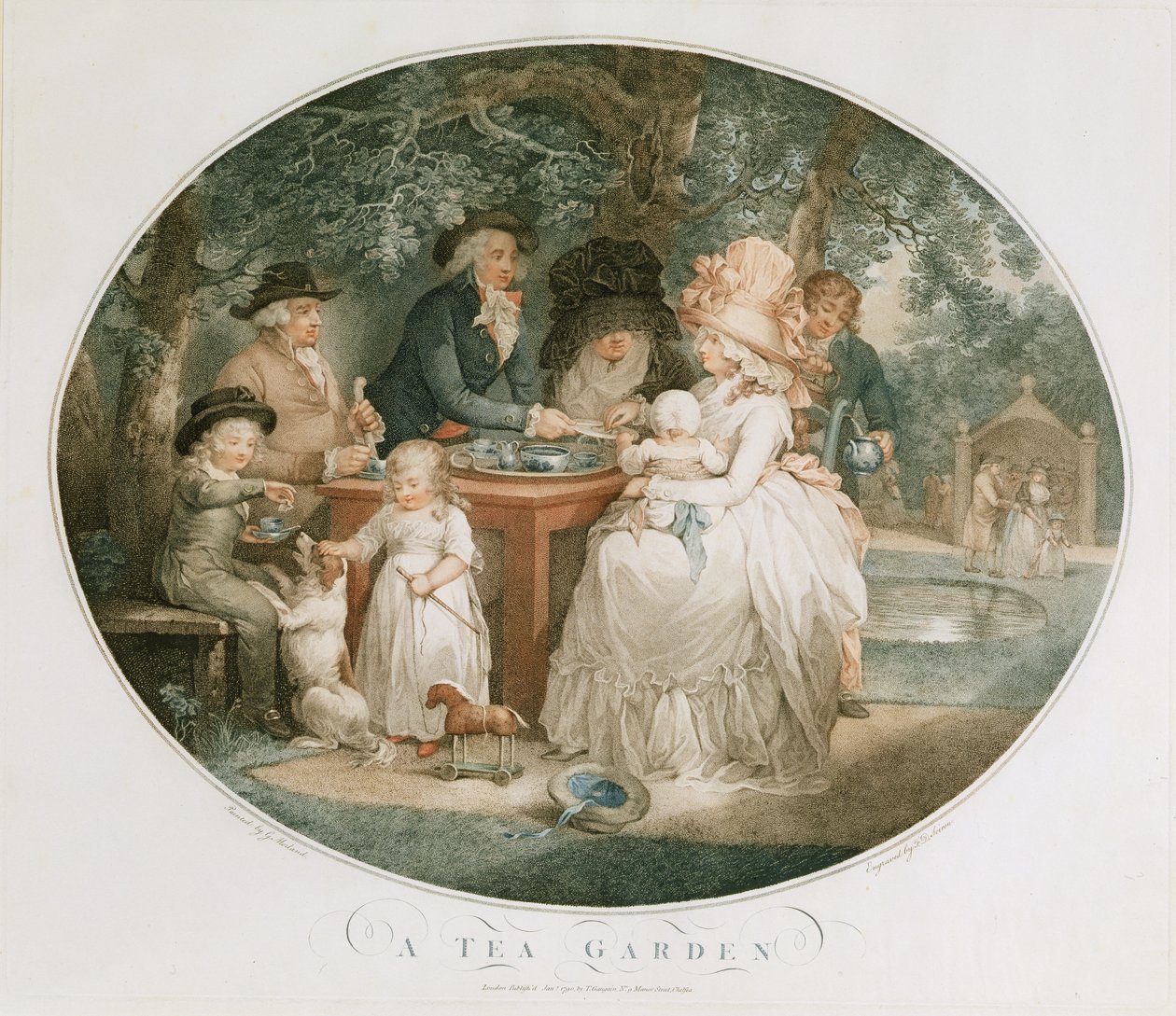 茶园，由Francois David Soiron（1764年），1790年（彩色雕刻）雕刻而成 作者 乔治·莫兰德