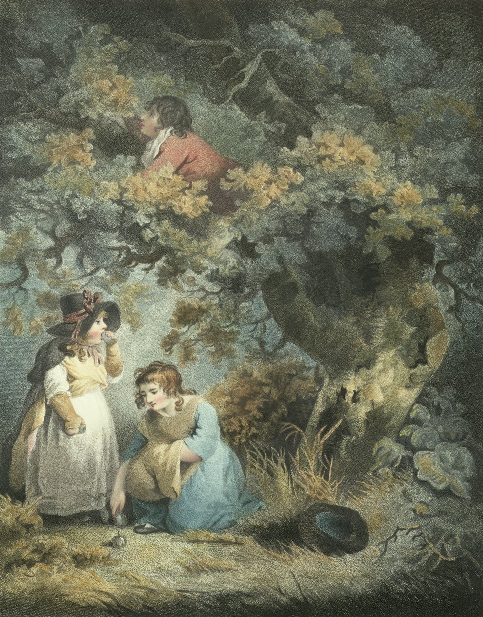收集水果，由RM Meadows，酒吧雕刻。约翰拉斐尔史密斯，1793年（点画雕刻）（一对125531） 作者 乔治·莫兰德