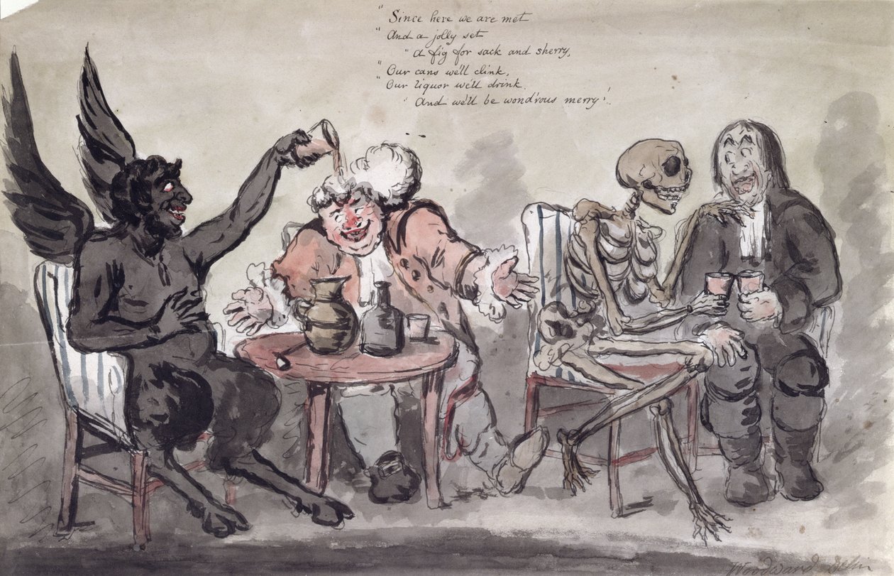医生和他的朋友，由Issac Cruikshank（c.1756-c.1811）镌刻c.1798 作者 乔治·穆塔德·伍德沃德