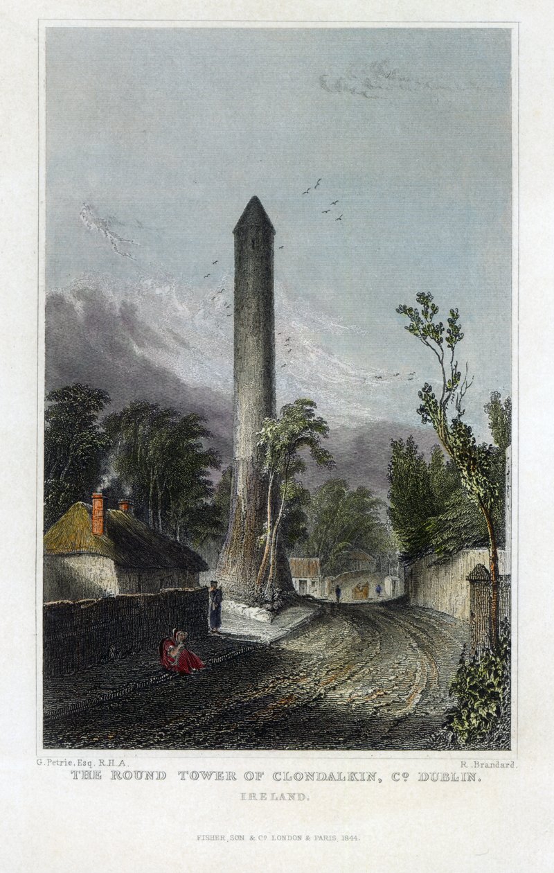 Clondalkin圆形塔，由Robert Brandard雕刻，1844年 作者 乔治·彼得里