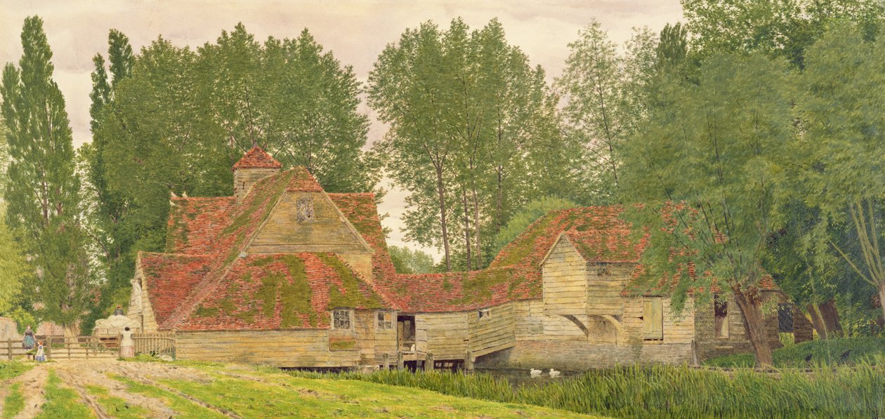 1860年在Mapledurham的泰晤士河上磨坊 作者 乔治·普赖斯