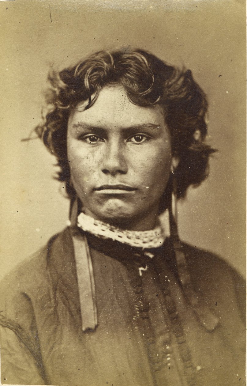 毛利人，年轻女士，1865年（蛋白打印） 作者 乔治·普尔曼
