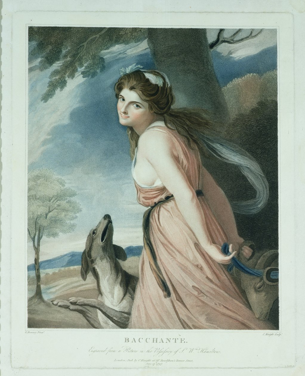 Bacchante，刻和酒吧。查尔斯奈特（1743-c.1826），1797年（点画雕刻） 作者 乔治·罗姆尼
