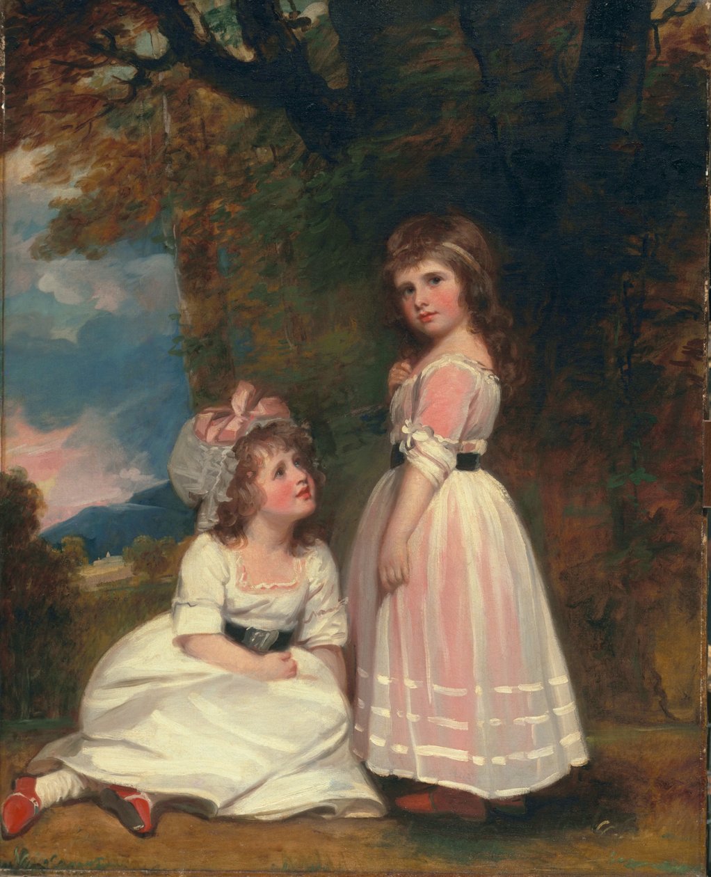 Margaret Beckford，后来的Margaret Orde和Susan Euphemia Beckford，后来的汉密尔顿公爵夫人：The Beckford Children，1789-91; 作者 乔治·罗姆尼
