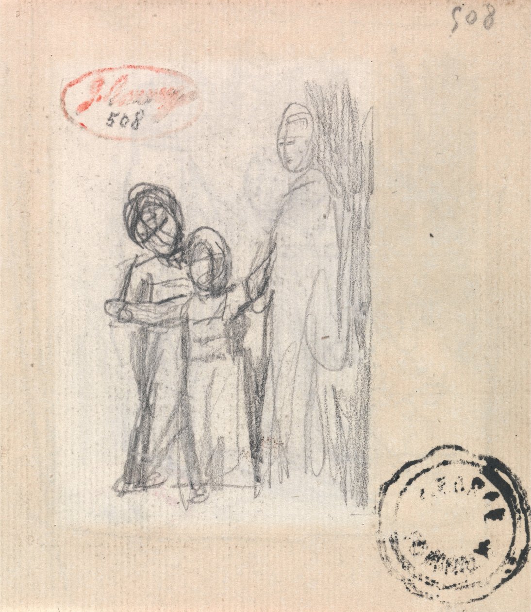 女人和两个孩子 作者 乔治·罗姆尼
