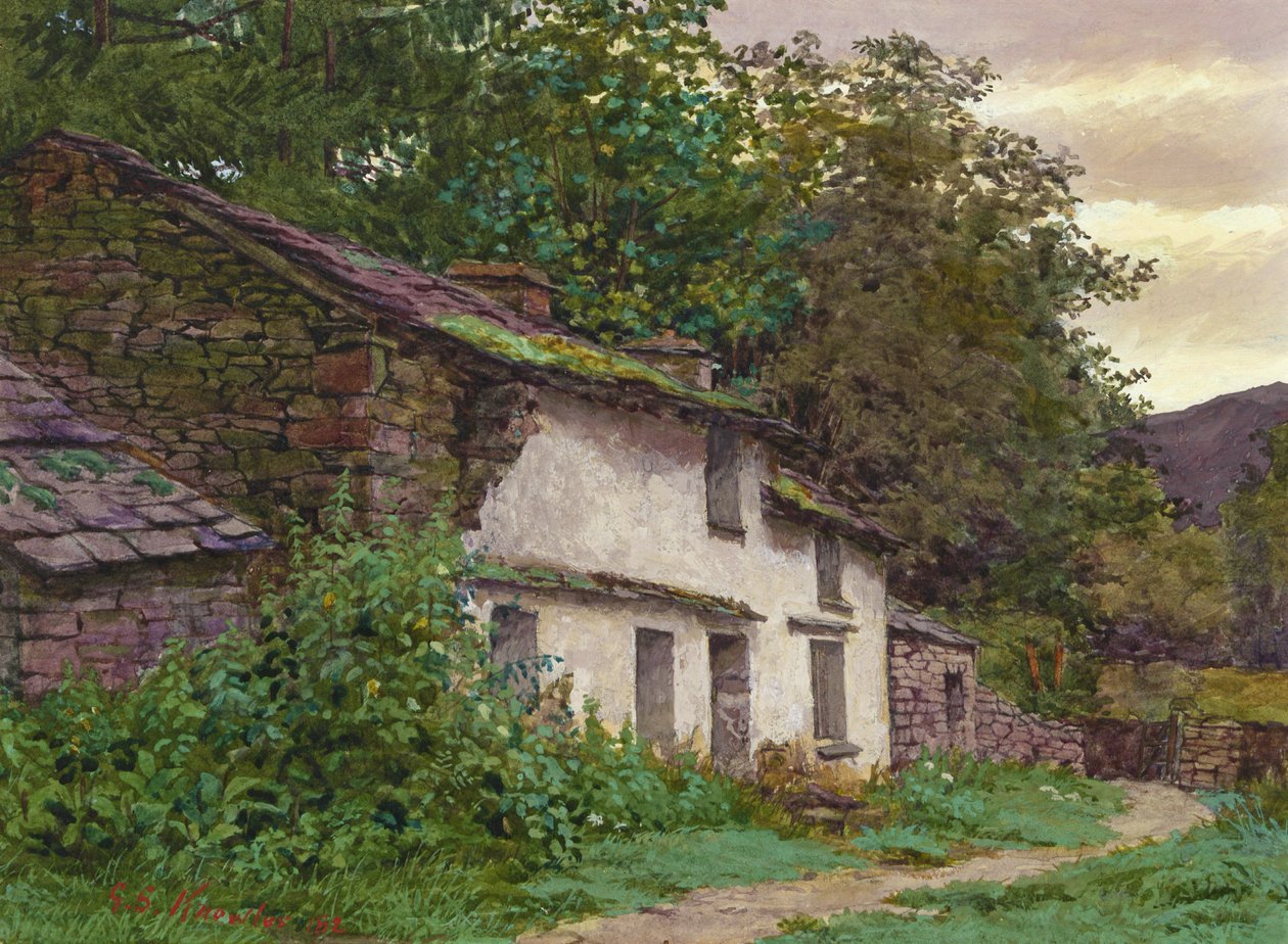 Easedale Cottage，1882年（水粉画和纸上写作） 作者 乔治·谢里登·诺尔斯
