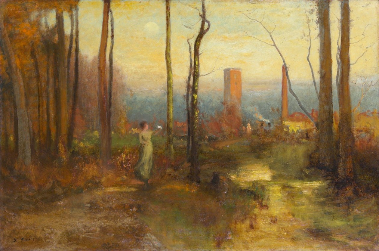 The Mill Stream，Montclair，New Jersey，c.1888 作者 乔治·英尼斯