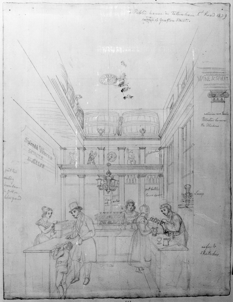 伦敦酒商店，1839年 作者 乔治·斯尼·夏普