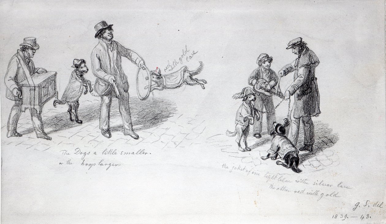 街头表演者，c.1839-43 作者 乔治·斯尼·夏普