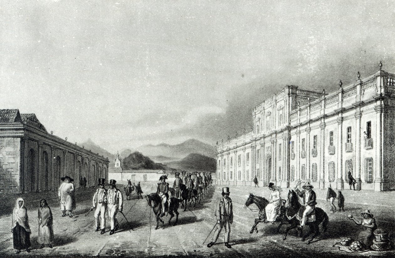 圣地亚哥的薄荷，来自“1820年和1821年在安第斯山脉游历智利” 作者 乔治·斯尼·夏普