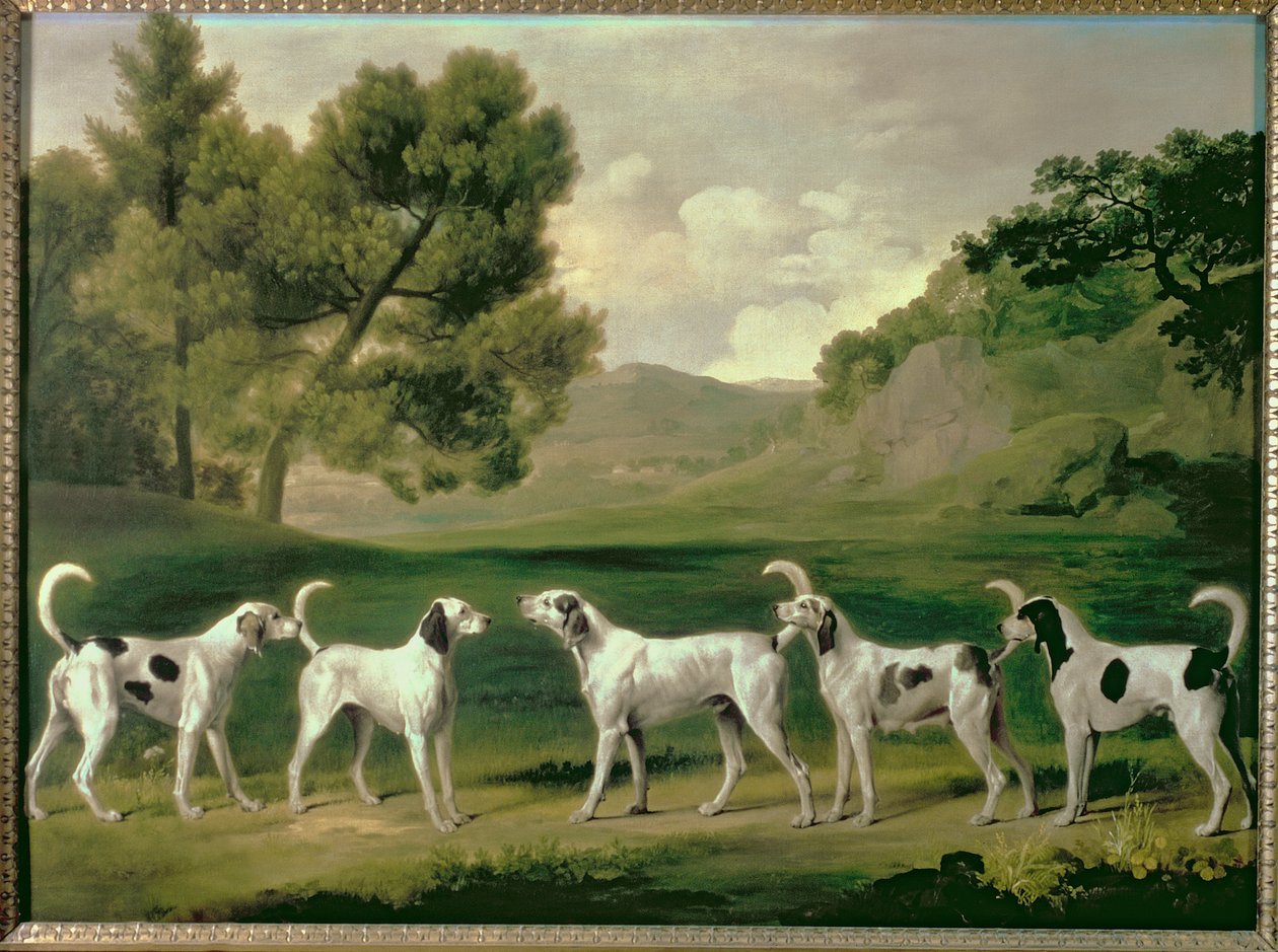 猎犬在1762年的风景中 作者 乔治·斯塔布斯