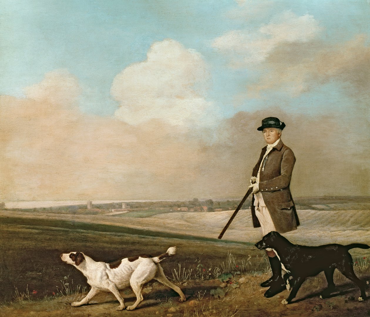 John Nelthorpe爵士，1776年在林肯郡Barton Field与他的狗一起射击的第6个男爵 作者 乔治·斯塔布斯
