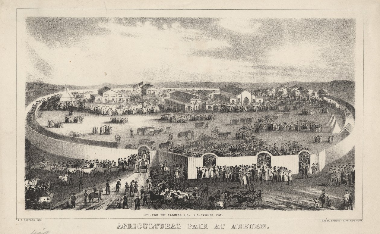 Auburn农业博览会，由G. und W. Endicott撰写的版画，1844年 作者 乔治·桑福德