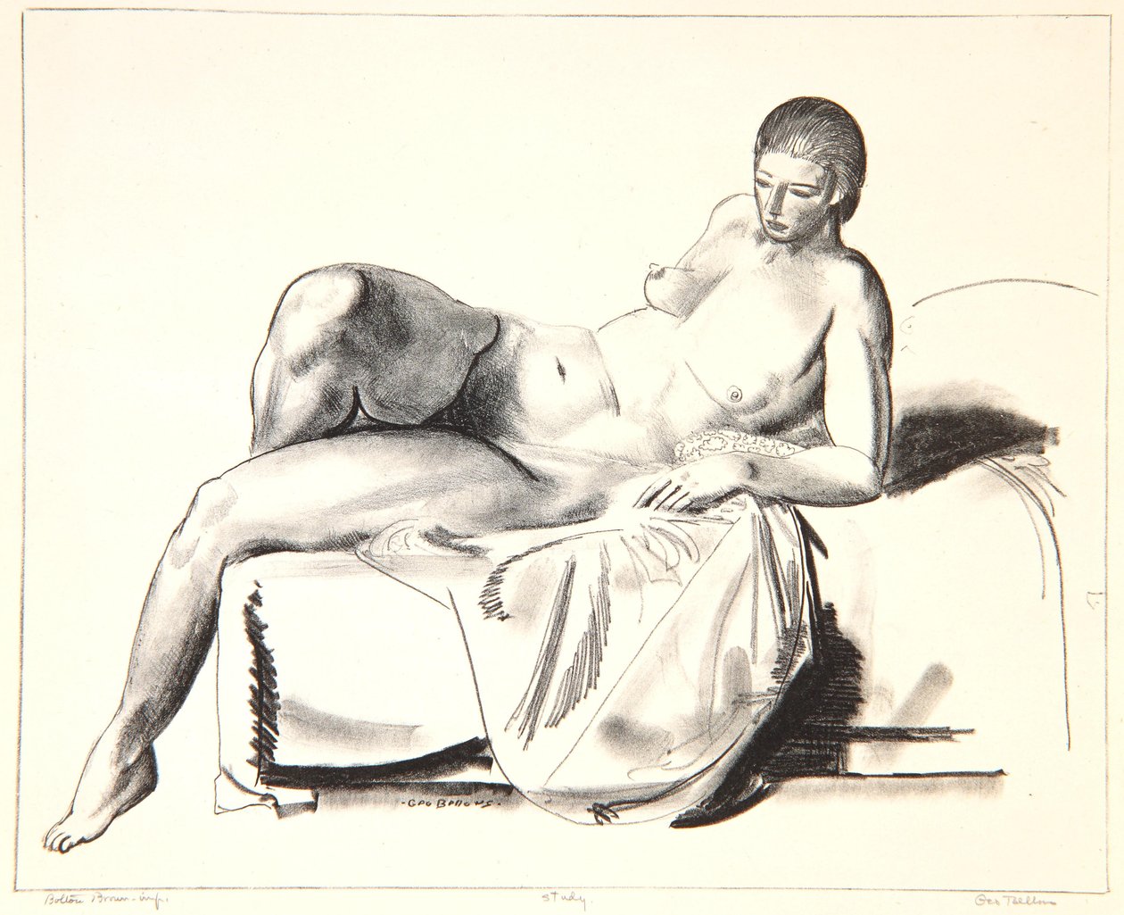 裸体研究，沙发上的经典，1923-24 作者 乔治·韦斯利·贝洛斯