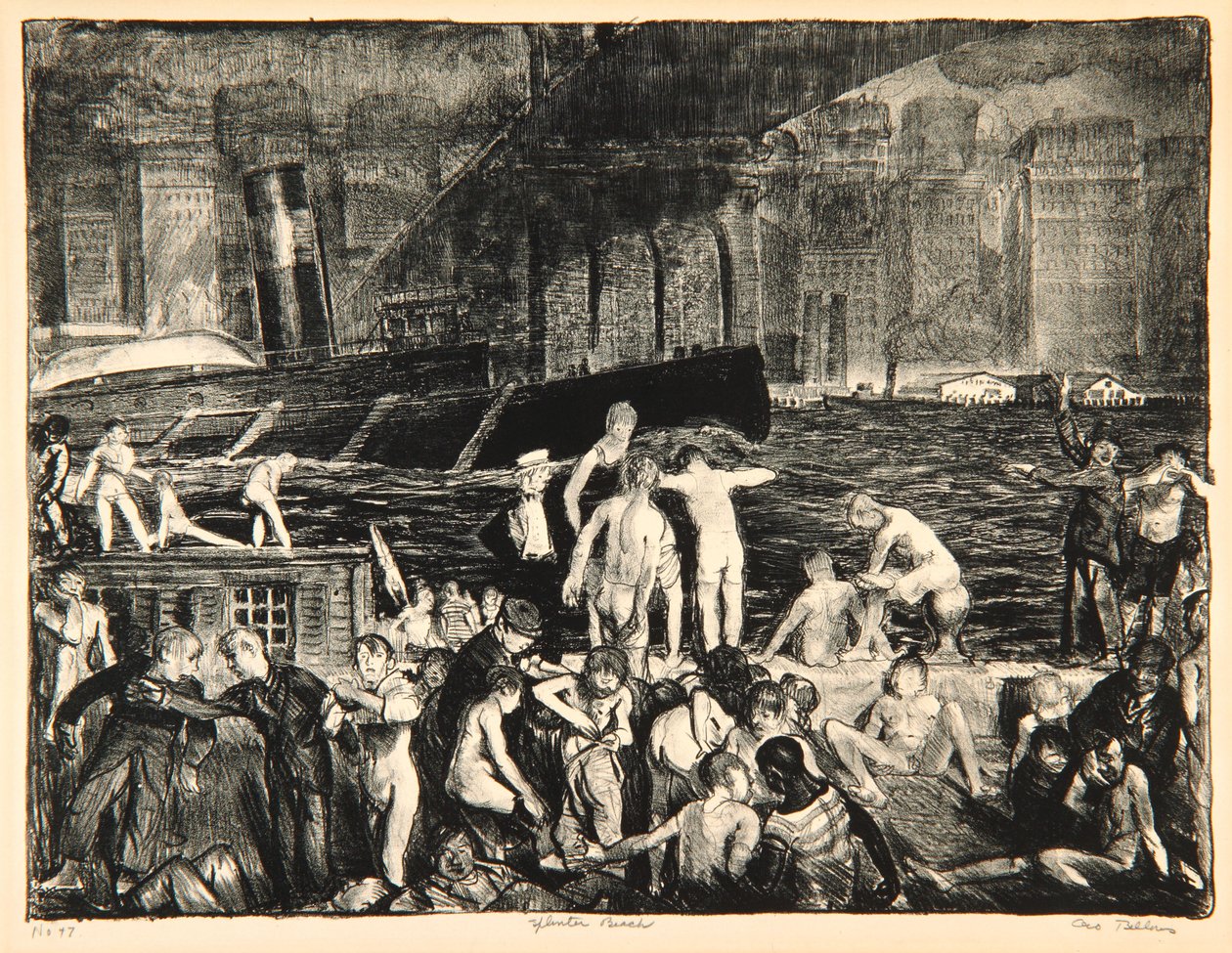 斯普林特海滩，1916年（石版画） 作者 乔治·韦斯利·贝洛斯