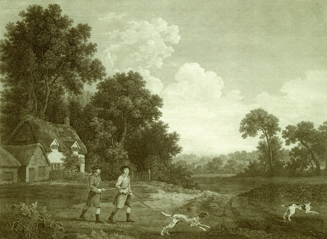 Two Gentlemen Going a Shooting, Plate 2 (engraving) 作者 乔治（后）斯塔布斯