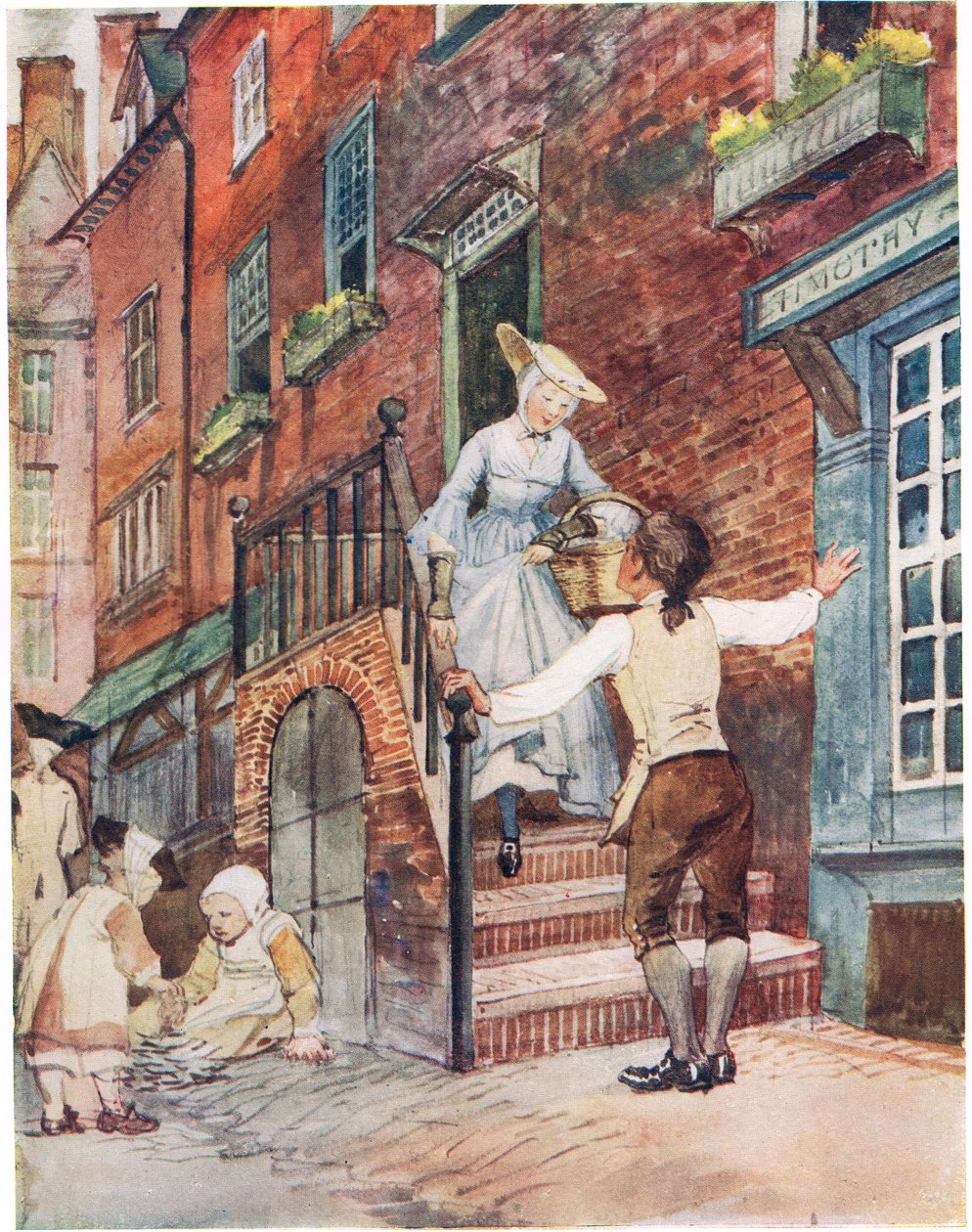 莎莉在我们的巷子里，插图来自&39;A Picture Song Book&39;，1910 作者 乔治，卡莱尔·霍华德（Carlisle Howard）第9伯爵