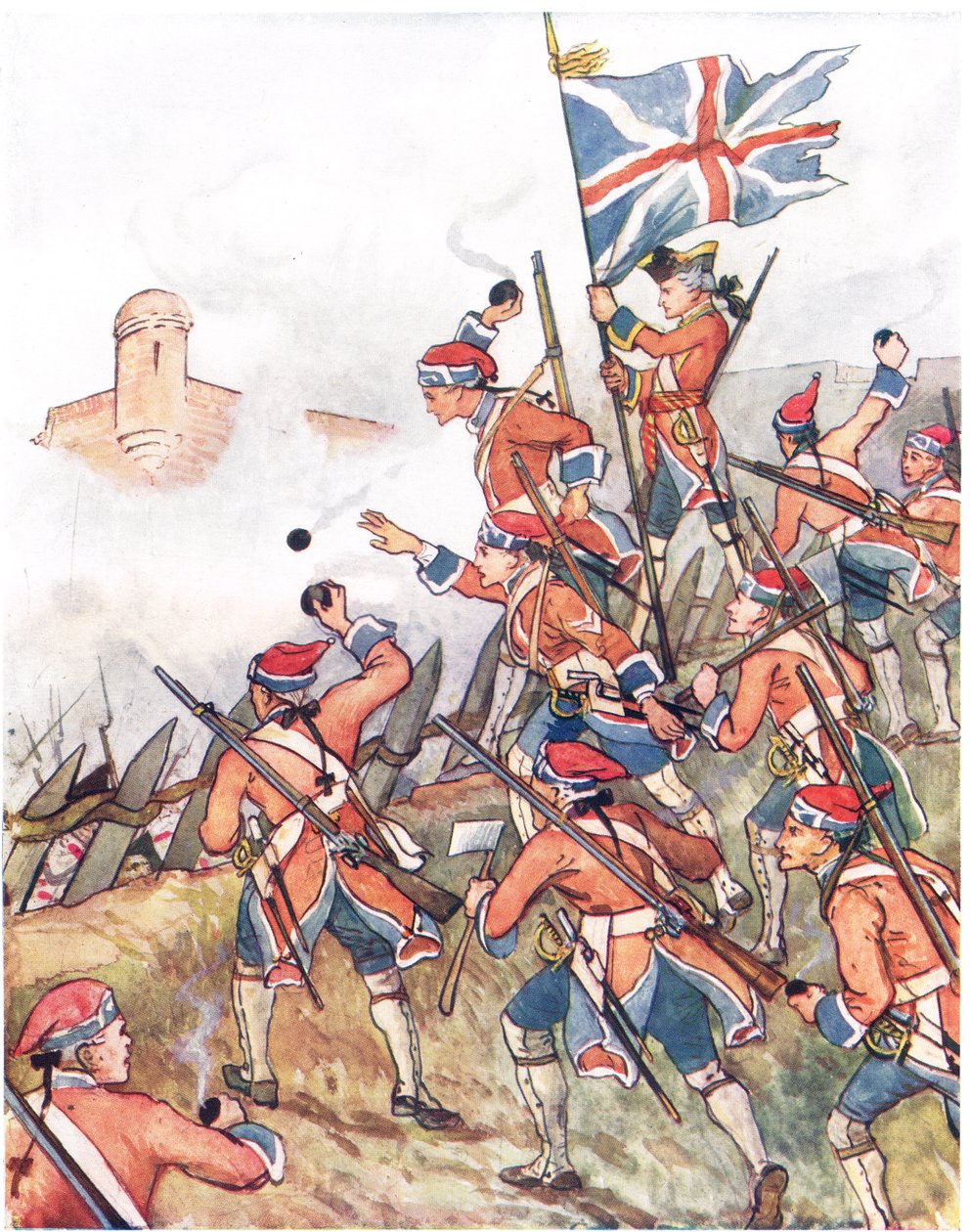 英国掷弹兵，1910年的“A Picture Song Book”插图 作者 乔治，卡莱尔·霍华德（Carlisle Howard）第9伯爵