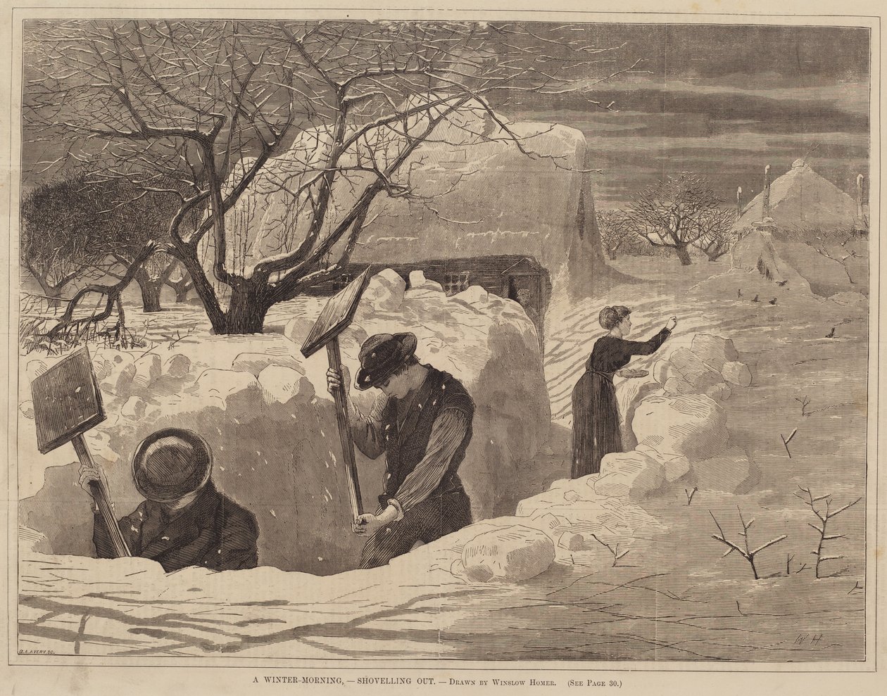冬天的早晨》，--《铲除》，1871年出版。 作者 乔治·A·艾弗里