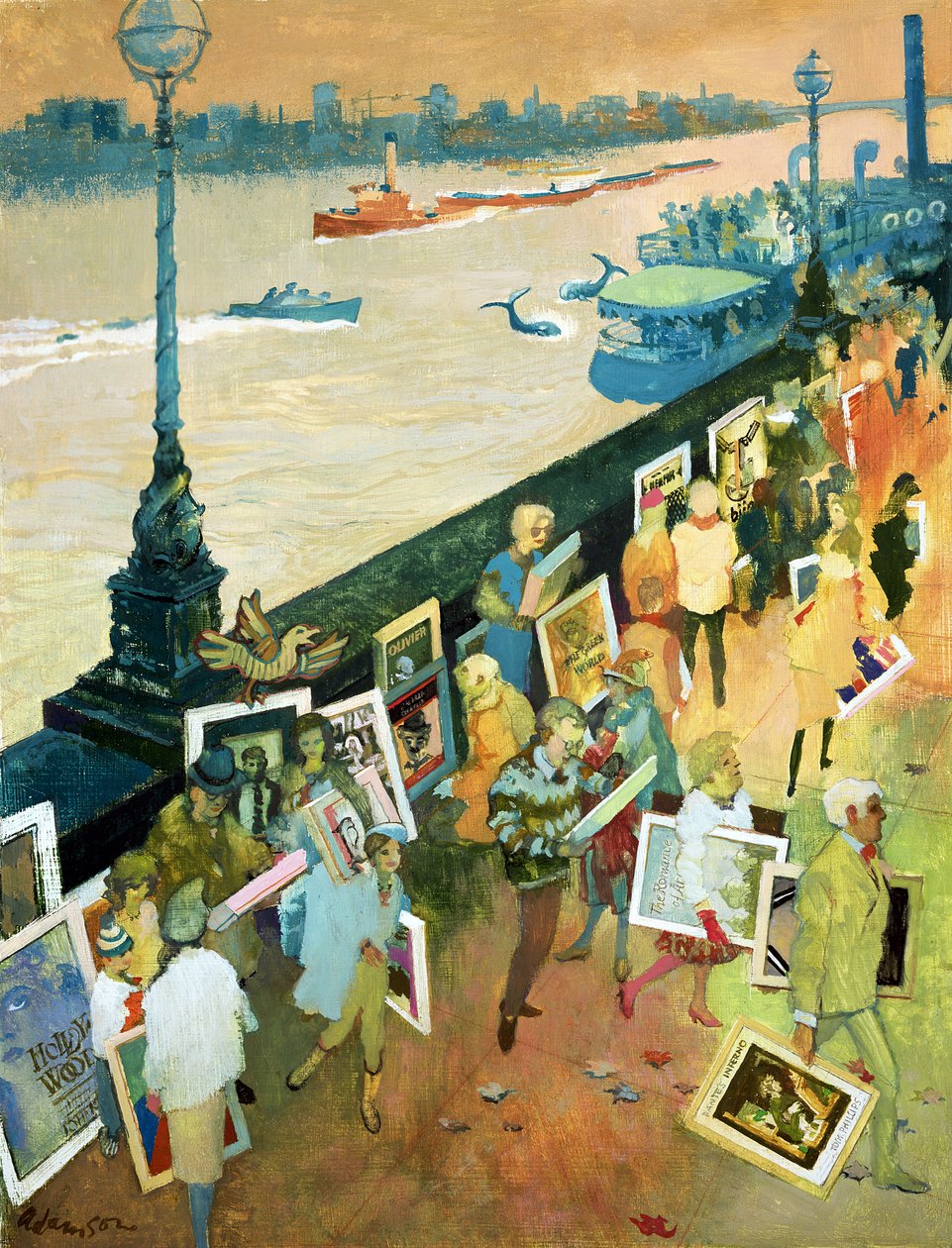Thames Embankment，Undercover杂志的封面，1985年12月出版（硬纸板上的水粉） 作者 乔治·亚当森