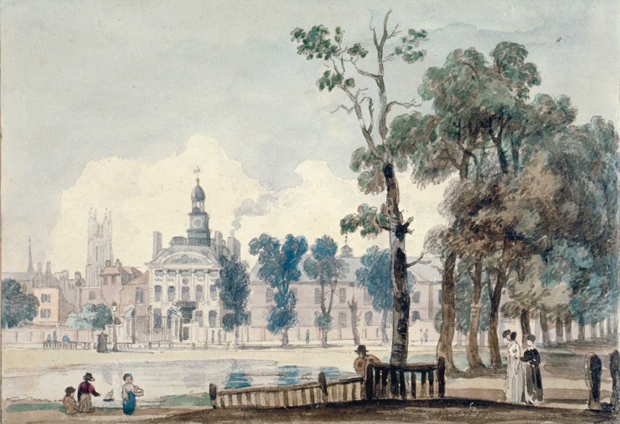 伦敦市Moorfields区老伯利恒医院的外景，1811年 作者 乔治·阿纳尔德