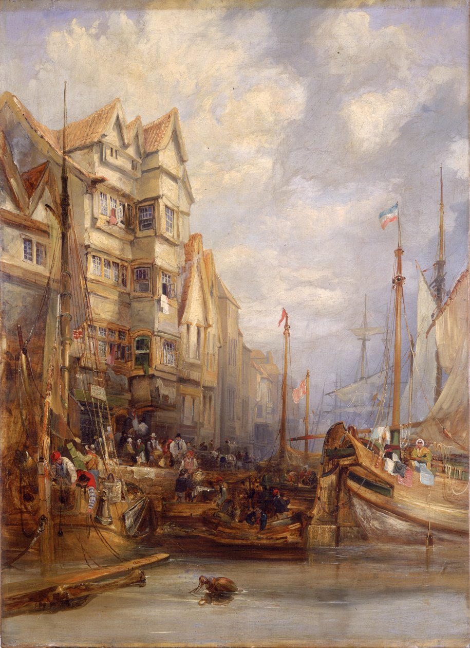 &39;Grey Horse Inn&39;，Quayside，Newcastle upon Tyne，1830-35 作者 乔治·巴尔默