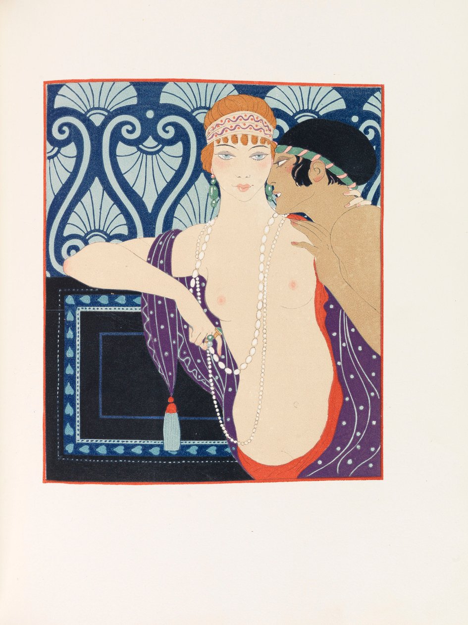 皮埃尔-卢埃斯（Pierre Louÿs）创作的《比莉缇斯之歌》（Les Chansons de Bilitis）插图，1922年。 作者 乔治·理发师