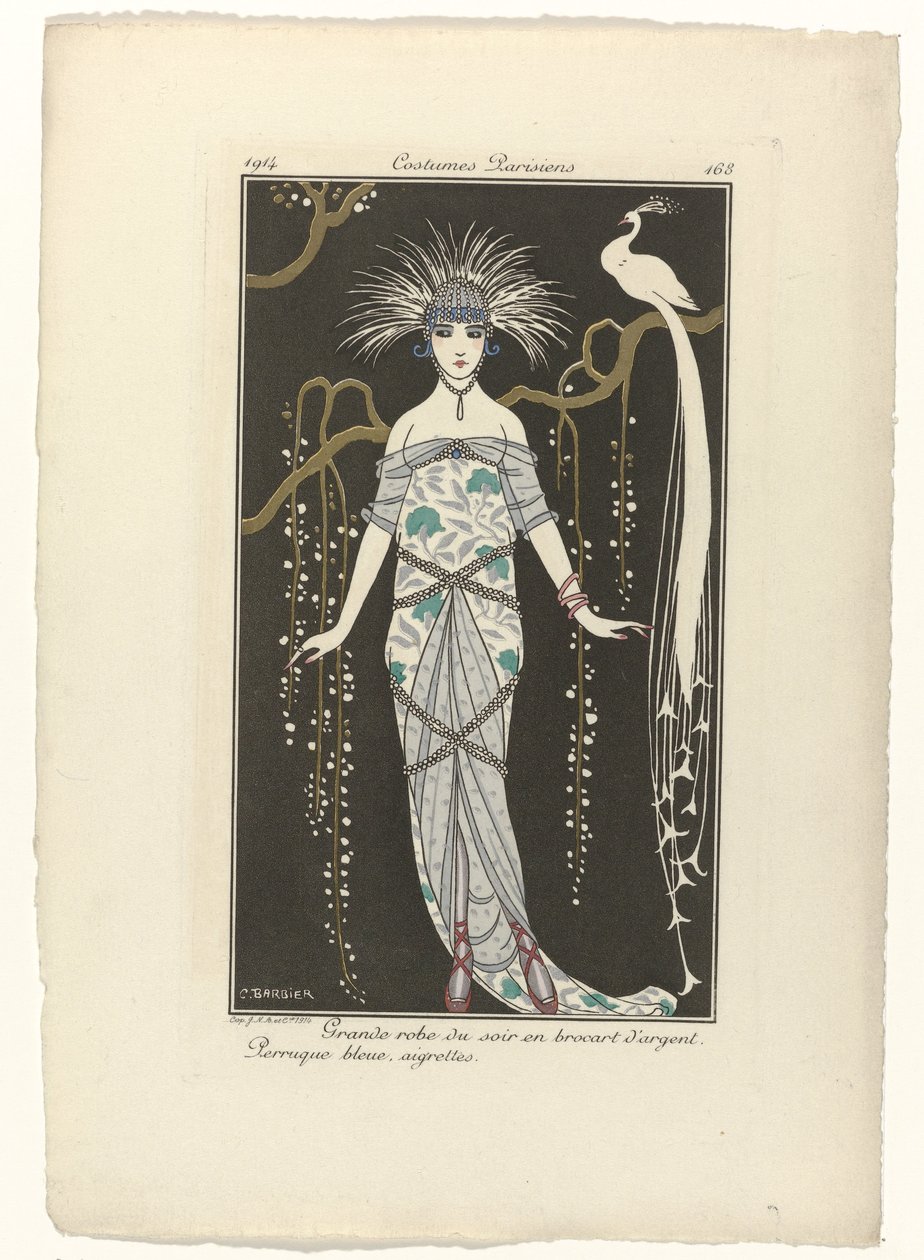 Journal des Dames et des Modes，Costumes Parisiens，1914 年，第 168 期：大型晚礼服 (...) 作者 乔治·理发师