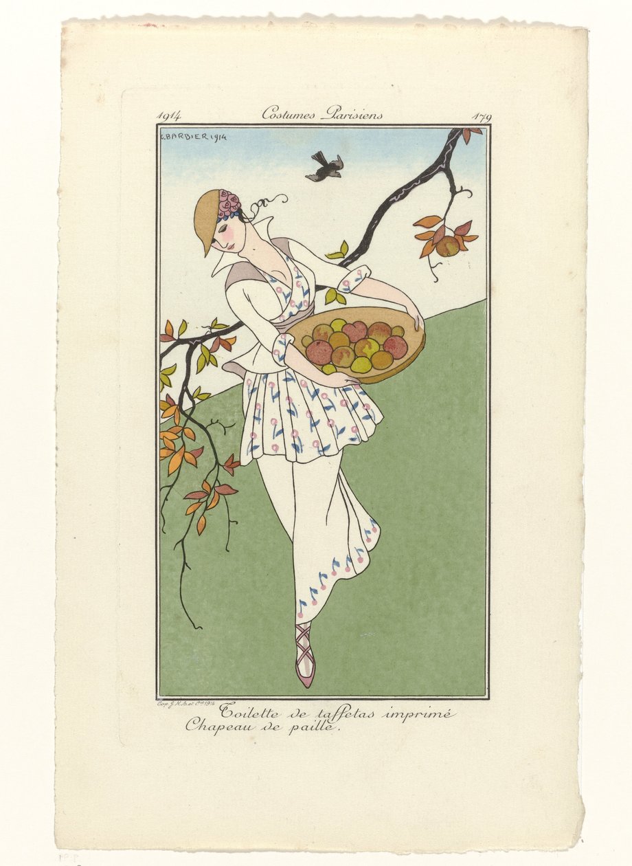 Journal des Dames et des Modes，巴黎服装，1914 年，第 179 期：塔夫绸厕所 (...) 作者 乔治·理发师