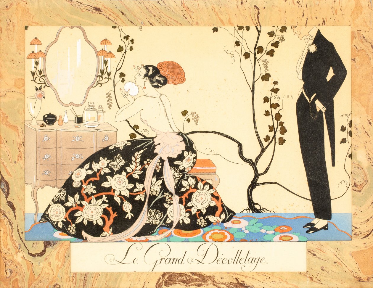 Le Grand Décolletage，来自Le Bonheur du Jour or, Les Graces à la Mode，1924。 作者 乔治·理发师