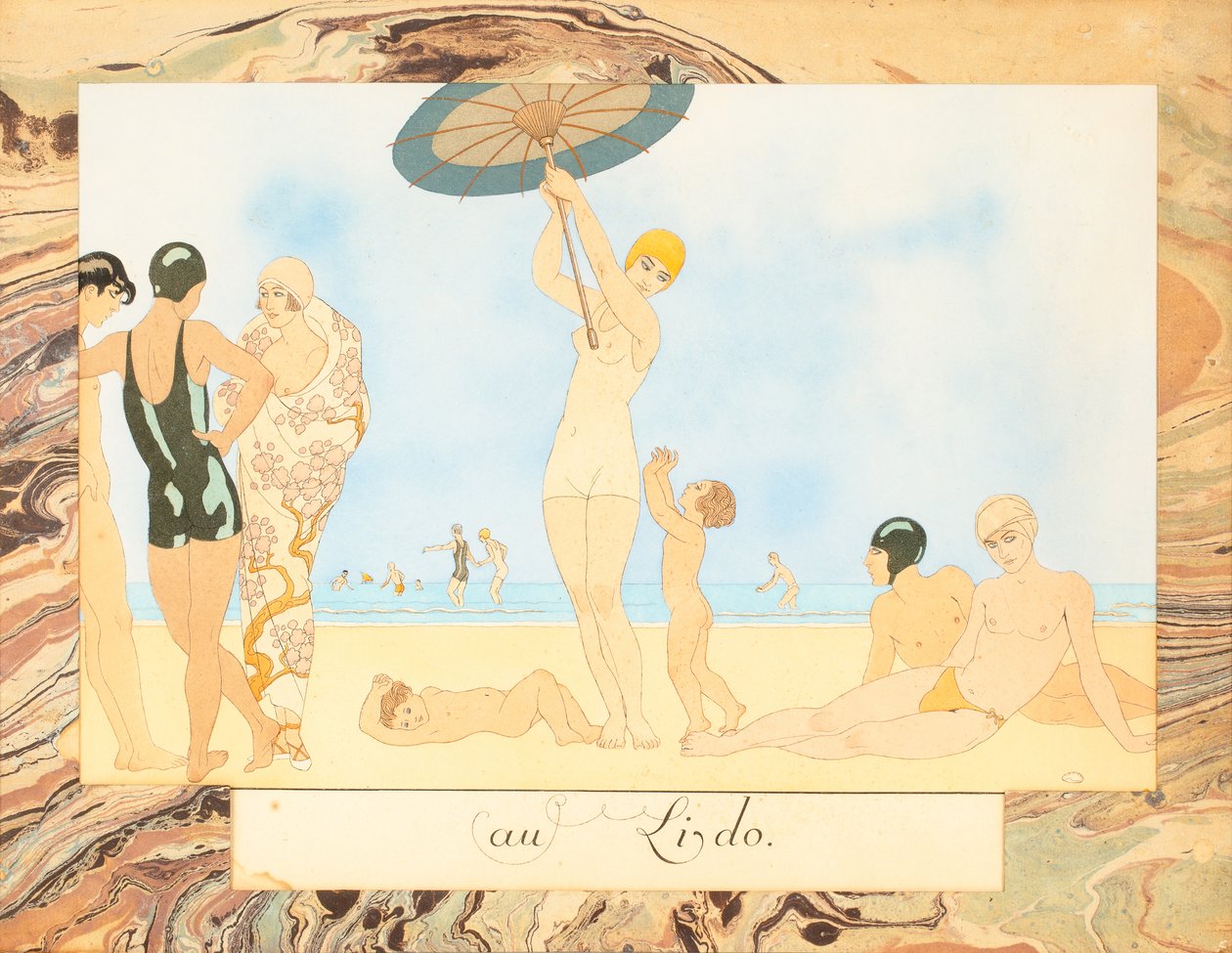 在丽都，来自《快乐的一天》或《时尚的美女》，1924年。 作者 乔治·理发师