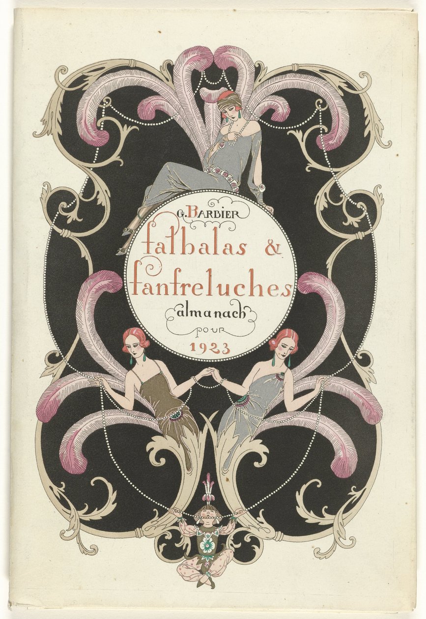 时尚杂志 饰演 Temptress Falbalas 和 Fanfreluches，1923 年现在、过去和未来时尚年鉴，第二年 作者 乔治·理发师