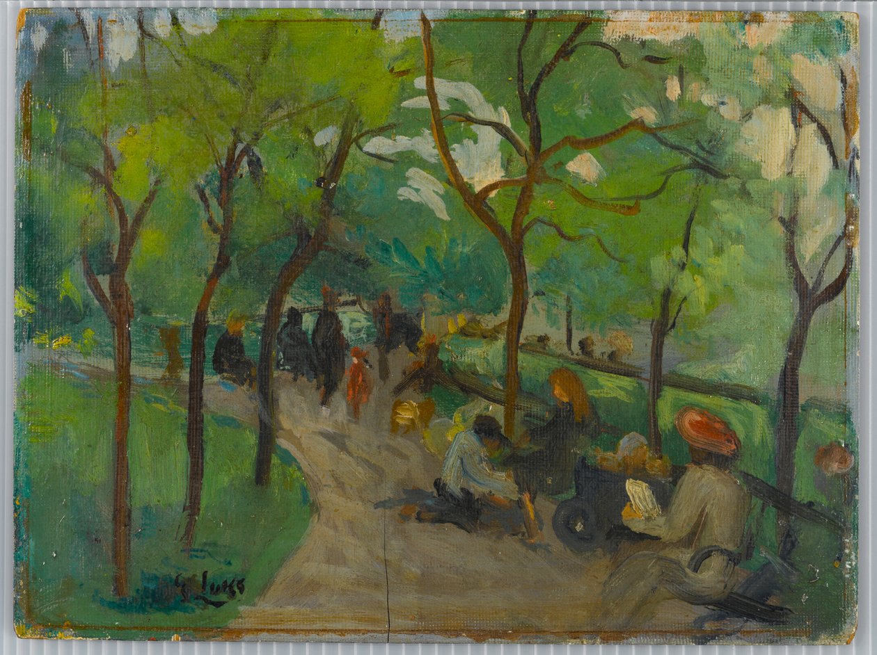 展望公园，c.1902-10（面板油画） 作者 乔治·本杰明·卢克斯