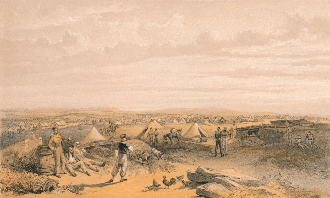 第四师的营地》，1856年 作者 乔治·布拉肯伯里
