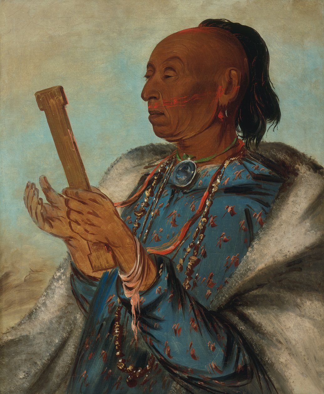 Ah-tón-we-tuck, Cock Turkey, Repeating His Prayer, 1830. 作者 乔治·卡特琳