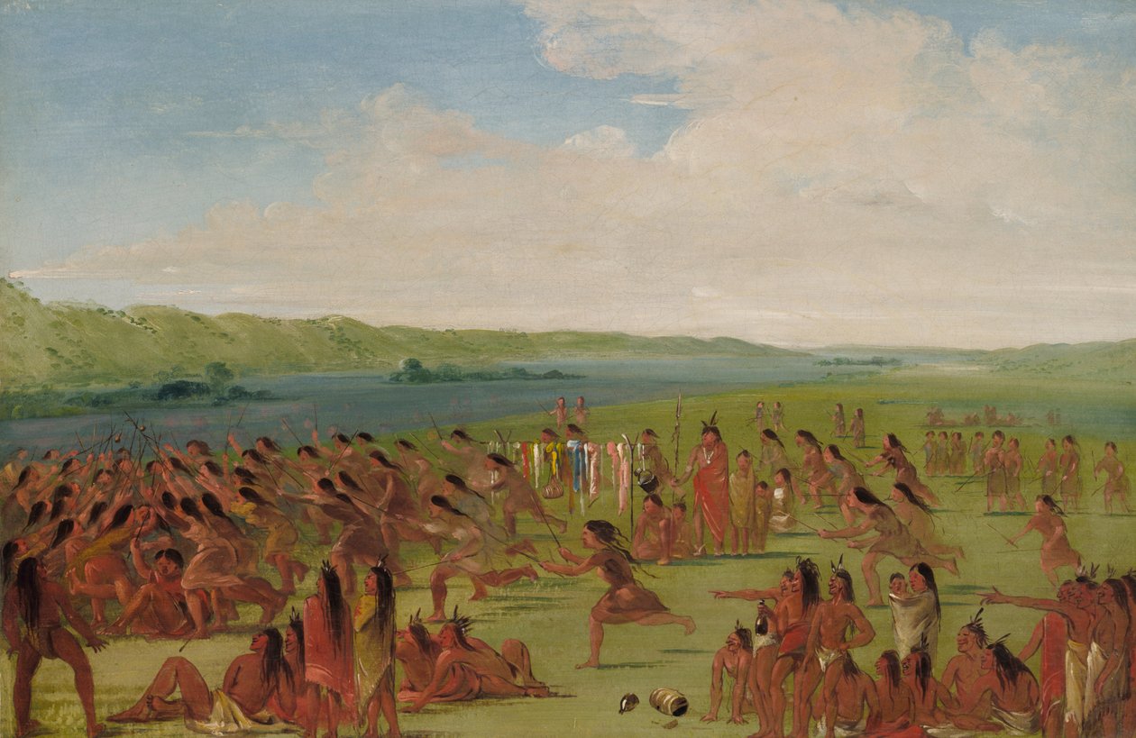 妇女们的球赛，普雷里杜肯，1835-1836。 作者 乔治·卡特琳