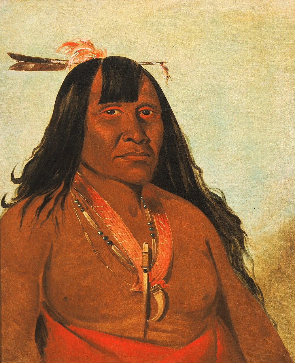 Bón-són-gee，新火，一个乐队酋长，1834年。 作者 乔治·卡特琳
