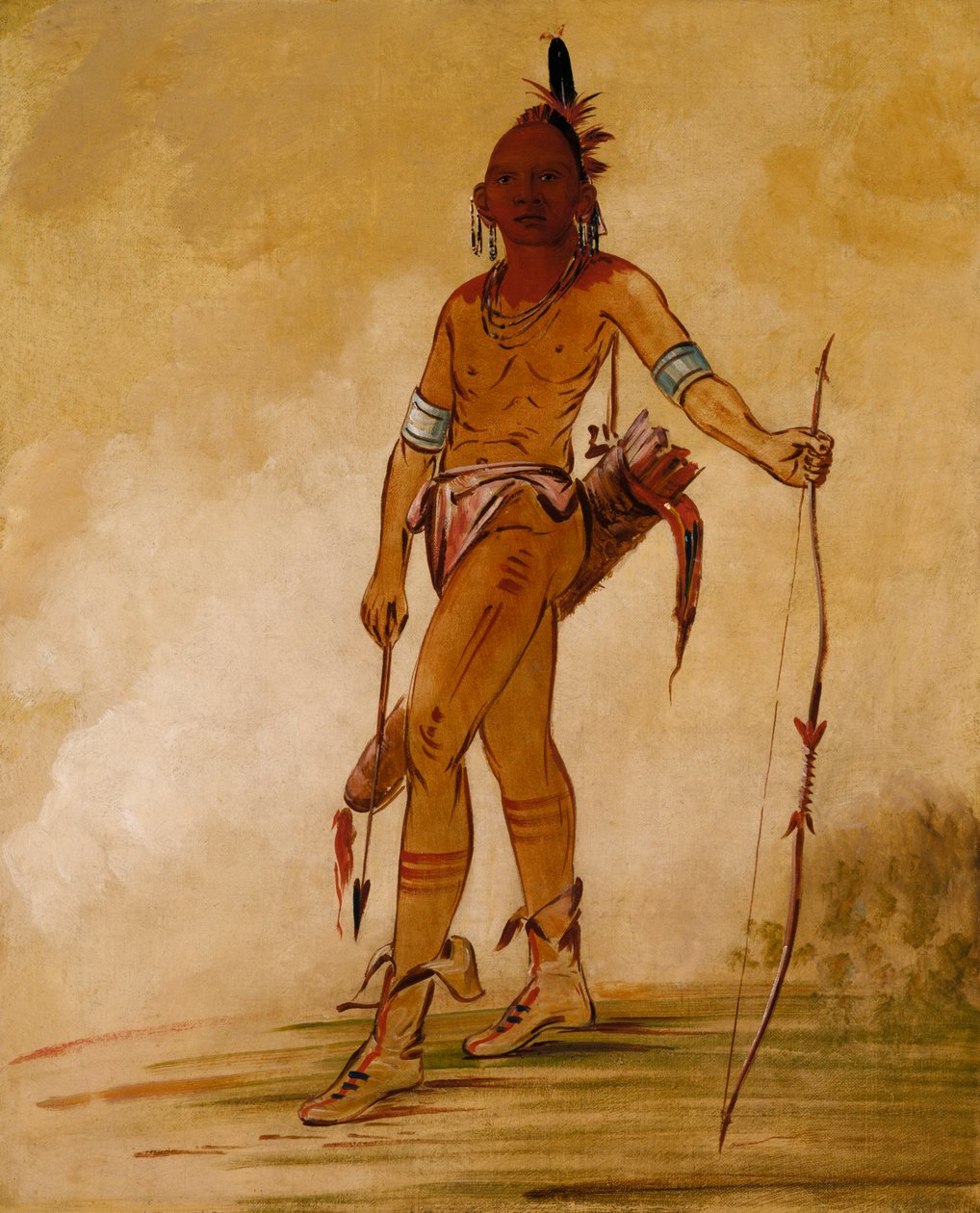 Cáh-he-ga-shín-ga，小酋长，1834年。 作者 乔治·卡特琳