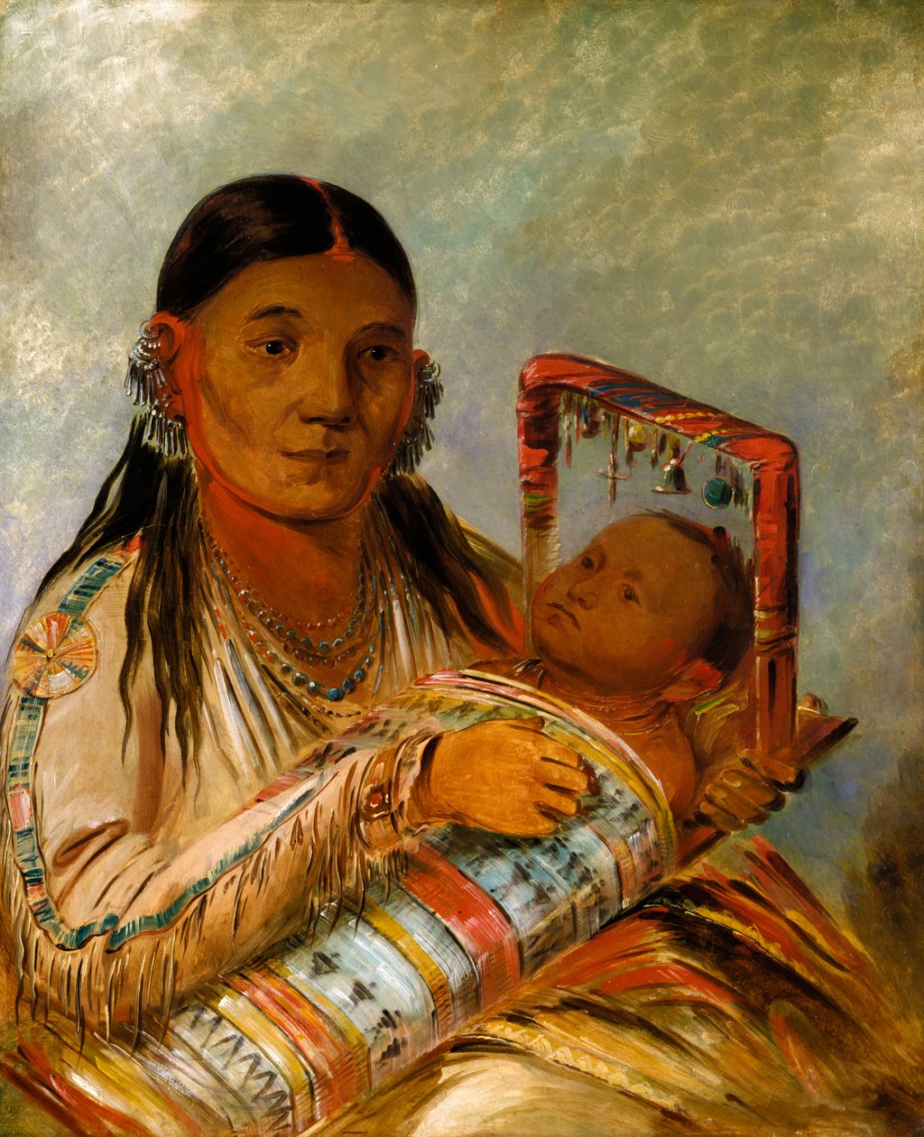 Chée-ah-ká-tchée，Nót-to-way的妻子，1835-1836。 作者 乔治·卡特琳