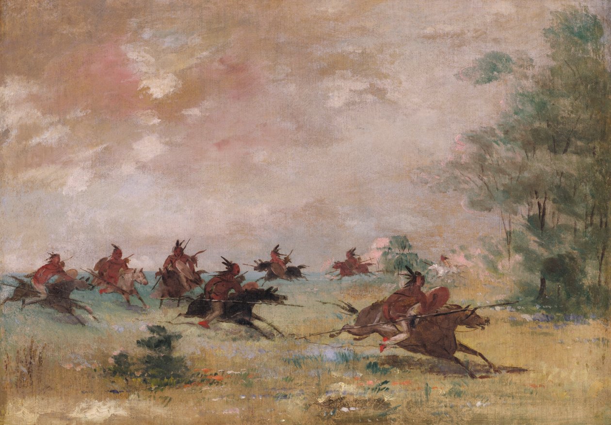 科曼奇战队，骑着野马，1834-1837。 作者 乔治·卡特琳