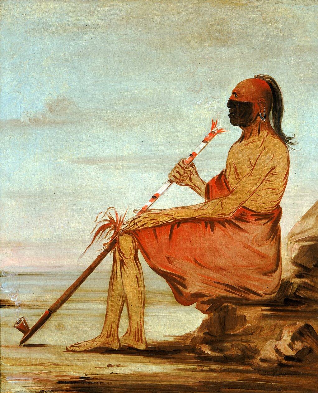 Coo-coo-coo，《猫头鹰》，一个年迈的酋长，1836年。 作者 乔治·卡特琳