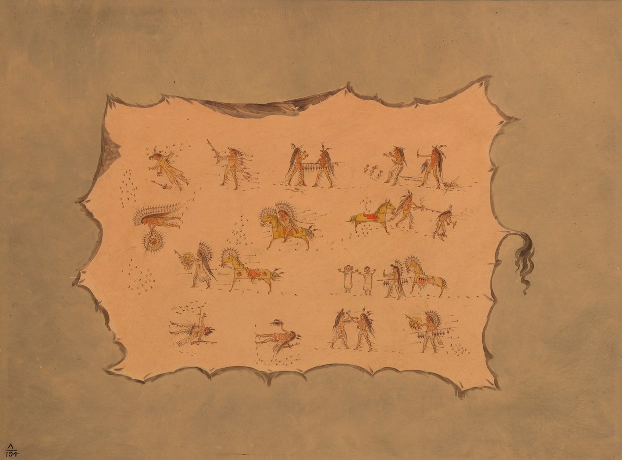 Mah-to-toh-pa--曼丹的袍子传真，1861-869年。 作者 乔治·卡特琳