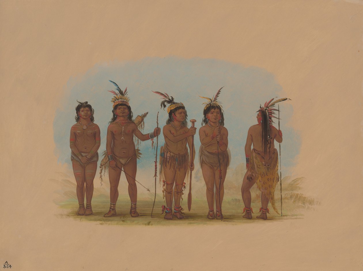 五个加勒比印第安人，1854年至1869年。 作者 乔治·卡特琳