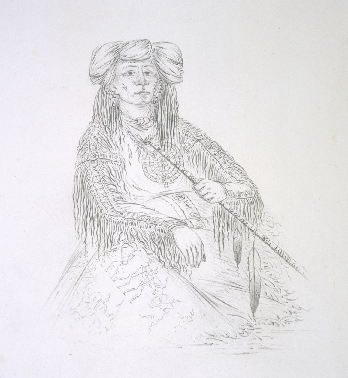 Ha-wan-je-tah（The One Horn）1852年 作者 乔治·卡特琳