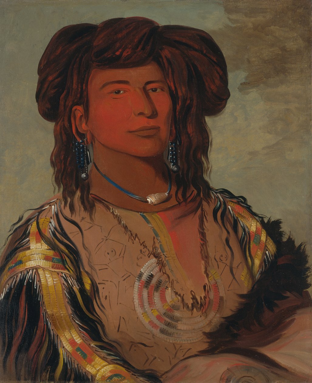 Ha-wón-je-tah，独角，Miniconjou部落的首领，1832年。 作者 乔治·卡特琳