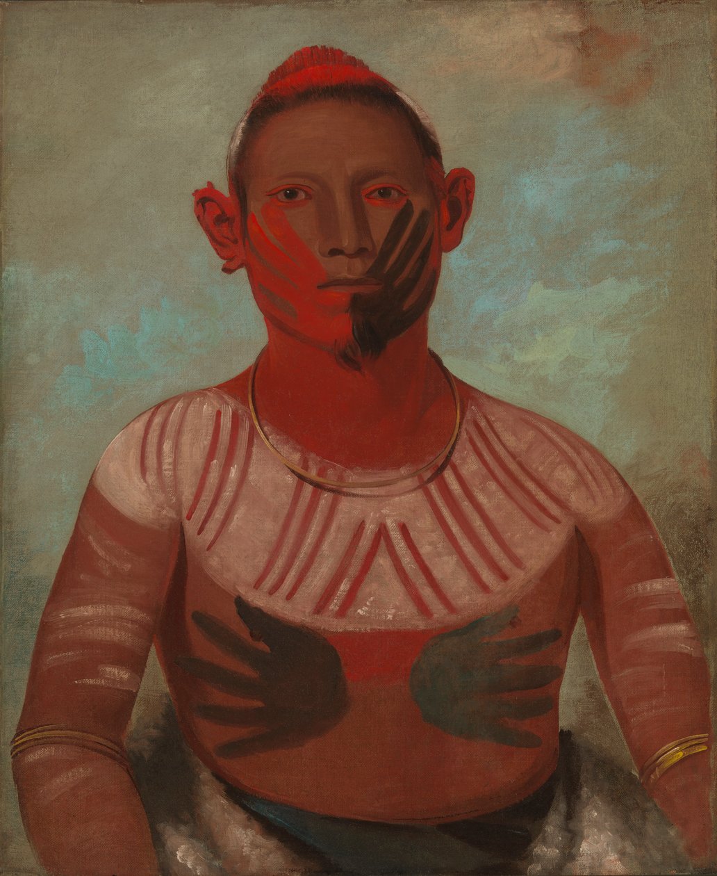 I-o-wáy，黑鹰的主要勇士之一，1832年。 作者 乔治·卡特琳